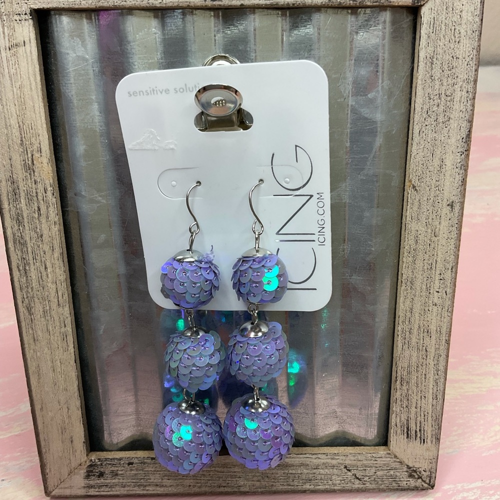 Icing purple earrings
